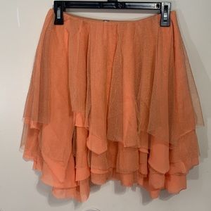 Free People Orange Tulle Fairy Skirt XS